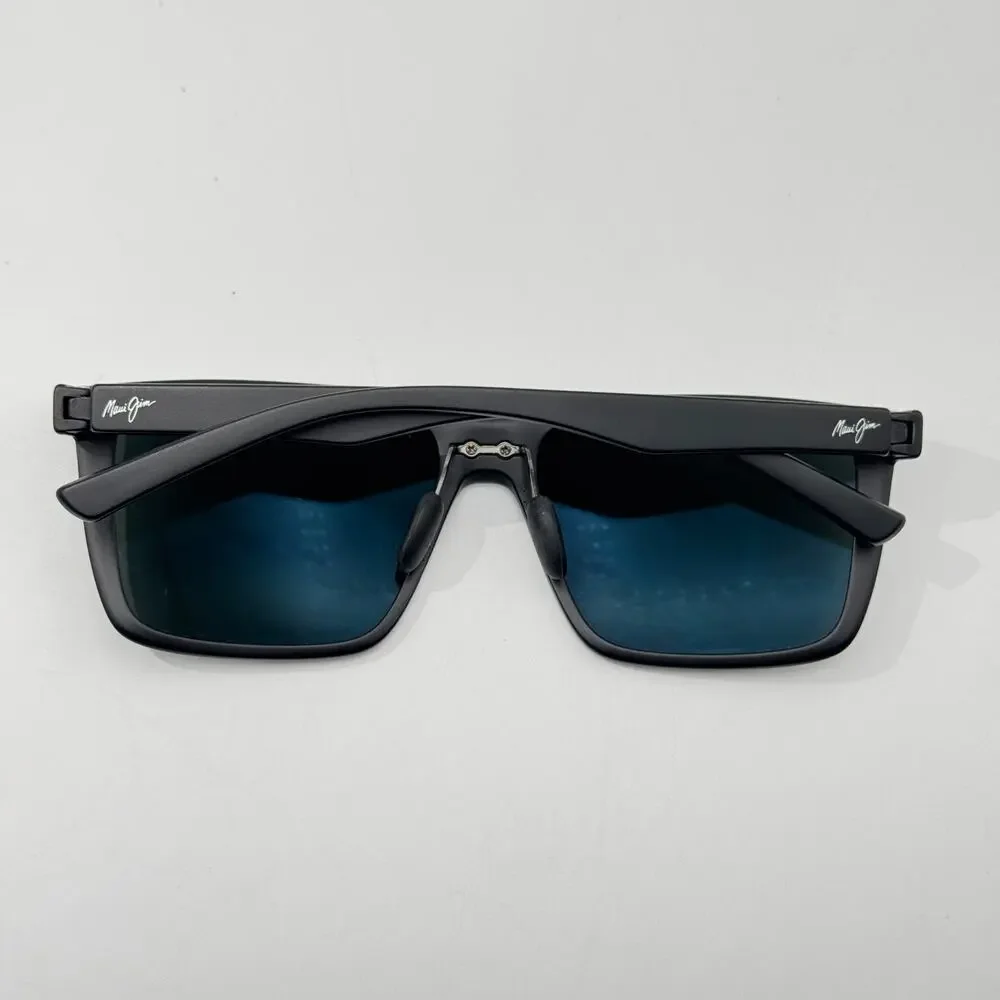 Maui Jim Sunglasses Honokalani MP-BG MJ455-02 Black Square Gray Polarized Lens